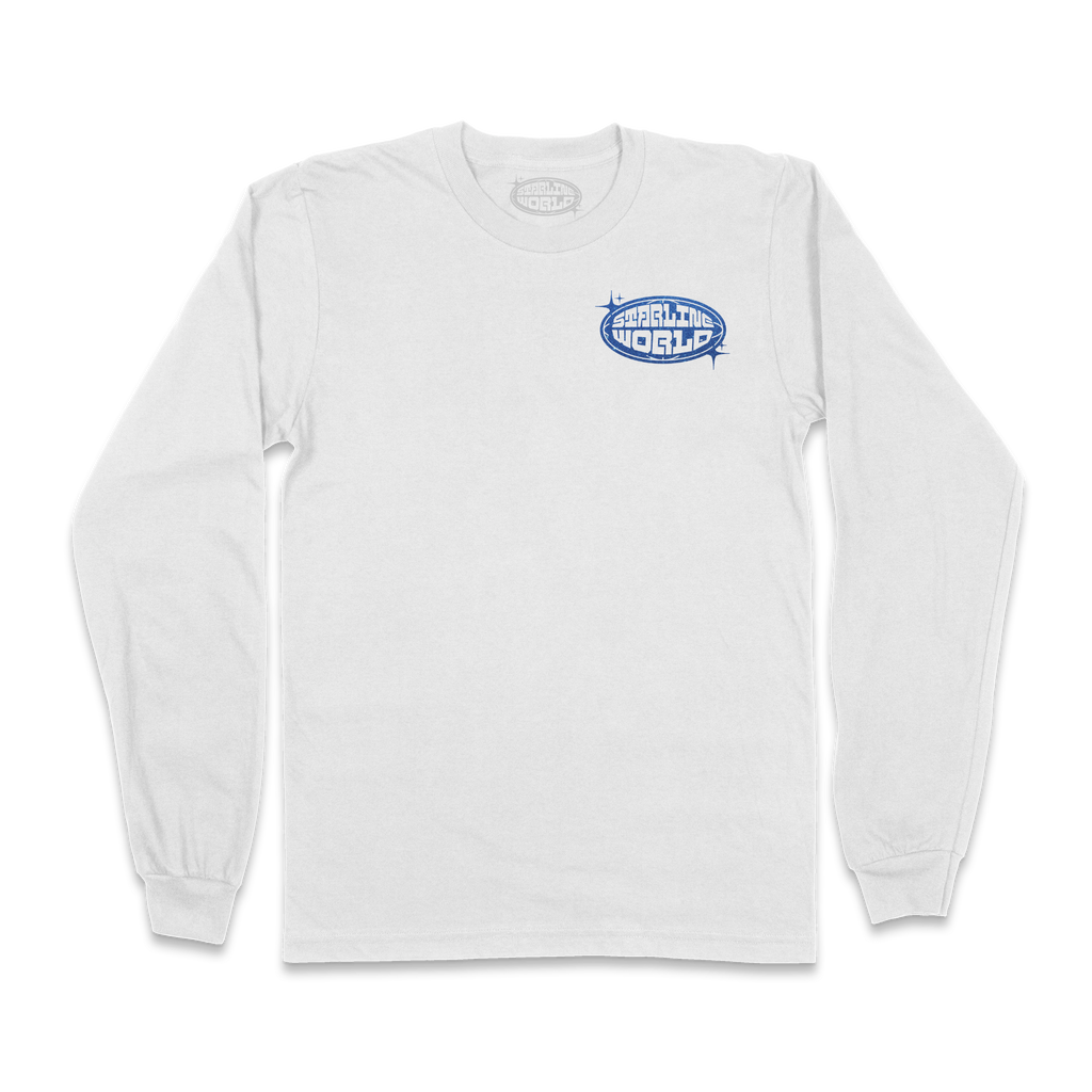 StarlineWorld (White-SPARKLY-Blue) Long Sleeve