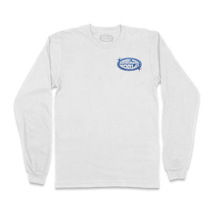 StarlineWorld (White-SPARKLY-Blue) Long Sleeve